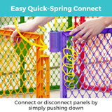 Superyard Colorplay Two-Panel Door Extension: Easy quick-spring connect. Connect or disconnect panels by simply pushing down. 