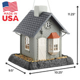 Bayside Cottage Birdfeeder: Made in USA, Dimensions: 9.5" long, 10.25" wide, 11.25" tall. 