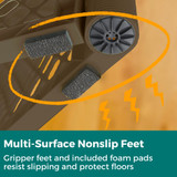 Petyard Passage/Stages Brown Two Panel Extension: Multi-surface nonslip feet. Gripper feet and included foam pads resist slipping and protect floors.
