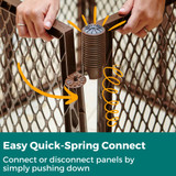  Petyard Passage/Stages Brown Two-Panel Extension: Easy quick-spring connect. Connect or disconnect panels by simply pushing down.