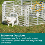 Petyard Two-Panel Gray Extension: Indoor or Outdoor. Use anywhere for a quick safe space! UV resistant plastic ensures long-lasting durability.