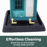 Bed & Breakfast Birdfeeder: Effortless cleaning - seed tray is removable - simply slide and lift.