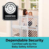 Supergate Explorer: Dependable security - certified safe by the Baby Safety Alliance.