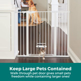 Extra Tall & Wide Walk Thru EasyPass Pet Gate: Keep large pets contained - walk-through pet door gives small pets freedom while containing larger ones!