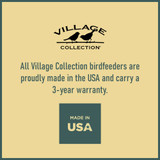 Green Hopper Birdfeeder Village Collection, All Village Collection birdfeeders are proudly made in the USA and carry a 3-year warranty. Made in USA