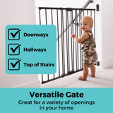 Easy Swing & Lock Gate Series 2 Bronze: Versatile gate - great for a variety of openings in your home such as doorways, hallways, top of stairs.