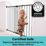 Easy Swing & Lock Gate Series 2 Bronze: Certified Safe - rigorously tested and approved by the Baby Safety Alliance.