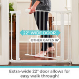 Extra Wide Bright Choice Gate - 22" wide door. Other gates 16". Extra-wide 22" door allows for easy walk through! Extra Wide Bright Choice Gate - 22" wide door. Other gates 16". Extra-wide 22" door allows for easy walk through!