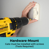 Tall Easy Swing & Lock Gate Series 2 Warm White: Hardware mount - gate must be installed with screws (tools required).
