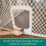Petyard Two-Panel Gray Small Door Extension - Small pet door swings freely or locks for containment