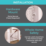 Stairway Secure Gate - installation: Hardware mount (extra secure, tools required) gives whole home safety (can be used anywhere in the home to keep everyone safe and secure)