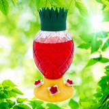 Pineapple Glass 34 oz. Hummingbird Feeder