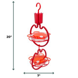 Vertical Hummingbird Feeding Station: Dimensions - 20" tall, 7" wide.