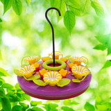 Purple Orchid Hanging Tray Hummingbird Feeder