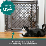 2-In-1 Easy Swing Petgate Fieldstone  - Made in USA. No threshold to step over! Will not swing out over the stairs.