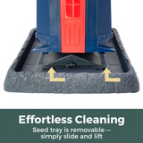 Large Nautical Navy Lighthouse Birdfeeder: Effortless cleaning - seed tray is removable - simply slide and lift.