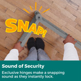 Petyard Fieldstone Two Panel Extension: SNAP! Sound of security. Exclusive hinges make a snapping sound as they instantly lock.  Petyard Fieldstone Two Panel Extension: SNAP! Sound of security. Exclusive hinges make a snapping sound as they instantly lock.