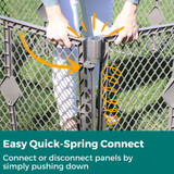 Petyard Fieldstone Two Panel Extension: Easy quick-spring connect. Connect or disconnect panels by simply pushing down. Petyard Fieldstone Two Panel Extension: Easy quick-spring connect. Connect or disconnect panels by simply pushing down.
