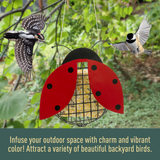 North States Nature's Yard Ladybug Suet Feeder: Infuse your outdoor space with charm and vibrant color! Attract a variety of beautiful backyard birds.