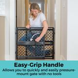 Supergate Secure Black: Easy-grip handle allows you to quickly and easily pressure-mount gate with no tools.