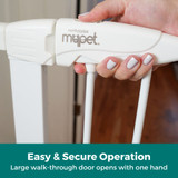 Extra-Tall & Wide Petgate Passage White - easy & secure operation. Large walk-through door opens with one hand. 