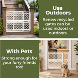 Toddleroo Renew Recycled Plastic Gate Pure White: Use outdoors - Renew recycled gates can be used indoors or out. With Pets - strong enough for your furry friends too!