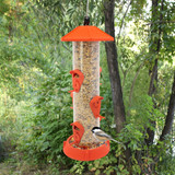 North States Village Collection 2-In-1 Hinged-Port Birdfeeder Fiesta Red