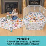 Superyard® Nook Play Yard with Animal ABC SecureMat: Versatile - play mat can be used by itself or with included 6-panel play yard.