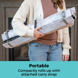 SecureMat Clouds Hexagon Play Mat: Portable - compactly rolls up with attached carry strap.