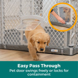 Petyard Protect with Graphite SecureMat: Easy Pass Through - pet door swings freely or locks for containment