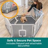 Petyard Protect with Graphite SecureMat: Safe & Secure Pet Space - includes petyard and attachable SecureMat