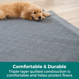 SecureMat Graphite Hexagon Pet Mat: Comfortable and Durable - triple-layer quilted construction is comfortable and helps protect floors.