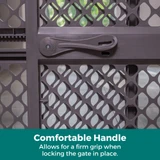 Essential  Petgate Fieldstone: Comfortable Handle - allows for a firm grip when locking the gate in place.