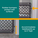 Essential  Petgate Fieldstone: Rubber bumpers protect wall surfaces. Accommodates baseboards up to 4" high.