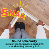 Superyard Classic Dove White: SNAP - sound of security, exclusive hinges make a snapping sound as they instantly lock.