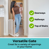 LuxeCraft Wood Gate White: Versatile gate - great for a variety of openings in your home such as doorways, hallways, top of stairs.