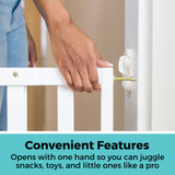 LuxeCraft Wood Gate White: Convenient features - opens with one hand so you can juggle snacks, toys, and little ones like a pro. 