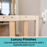 LuxeCraft Wood Gate Beechwood: Luxury finishes - upscale gold hardware accents adds a sophisticated touch.