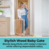 LuxeCraft Wood Gate Beechwood: Stylish Wood Baby Gate - blends beautifully with today's interiors while offering dependable safety.