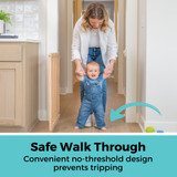 LuxeCraft Wood Gate Beechwood: Safe Walk Through - convenient no-threshold design prevents tripping.