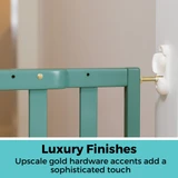 LuxeCraft Wood Gate Jack Pine Green: Luxury finishes - upscale gold hardware accents adds a sophisticated touch.