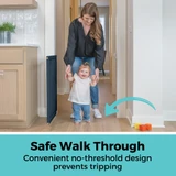 LuxeCraft Wood Gate Midnight Blue: Safe Walk Through - convenient no-threshold design prevents tripping.