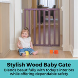 LuxeCraft Wood Gate Plum Purple: Stylish Wood Baby Gate - blends beautifully with today's interiors while offering dependable safety.