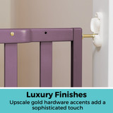 LuxeCraft Wood Gate Plum Purple: Luxury finishes - upscale gold hardware accents adds a sophisticated touch.