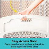 Superyard Two-Panel Door Extension Dove White: Easy Access Door - door panel opens with one hand for easy access to little ones.