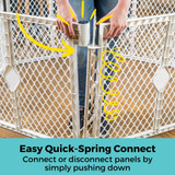 Superyard Two-Panel Door Extension Dove White: Easy Quick-Spring Connect - connect or disconnect panels by simply pushing down.