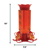 Ruby Bloom 24 oz. Hummingbird Feeder: Dimensions - 10" tall, 7.5" wide.