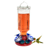 Midnight Blue Glass 24 oz. Hummingbird Feeder