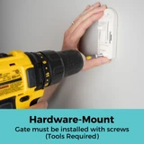 Easy Swing & Lock Gate Series 2  White: Hardware mount - gate must be installed with screws (tools required).