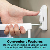 Easy Swing & Lock Gate Series 2  White: Convenient Features - opens with one hand so you can juggle snacks, toys and little ones like a pro. 